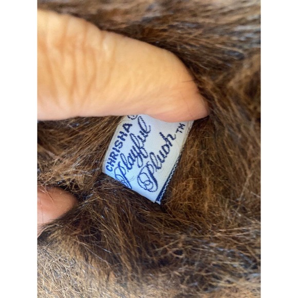 VINTAGE CHRISHA PLAYFUL PLUSH BROWN BEAR TEDDY HUGE LARGE STUFFED ANIMAL 1988 - Picture 8 of 12